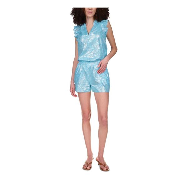 MICHAEL MICHAEL KORS Womens Turquoise Pull-on Elastic Waist Shorts Shorts XL - Picture 1 of 4